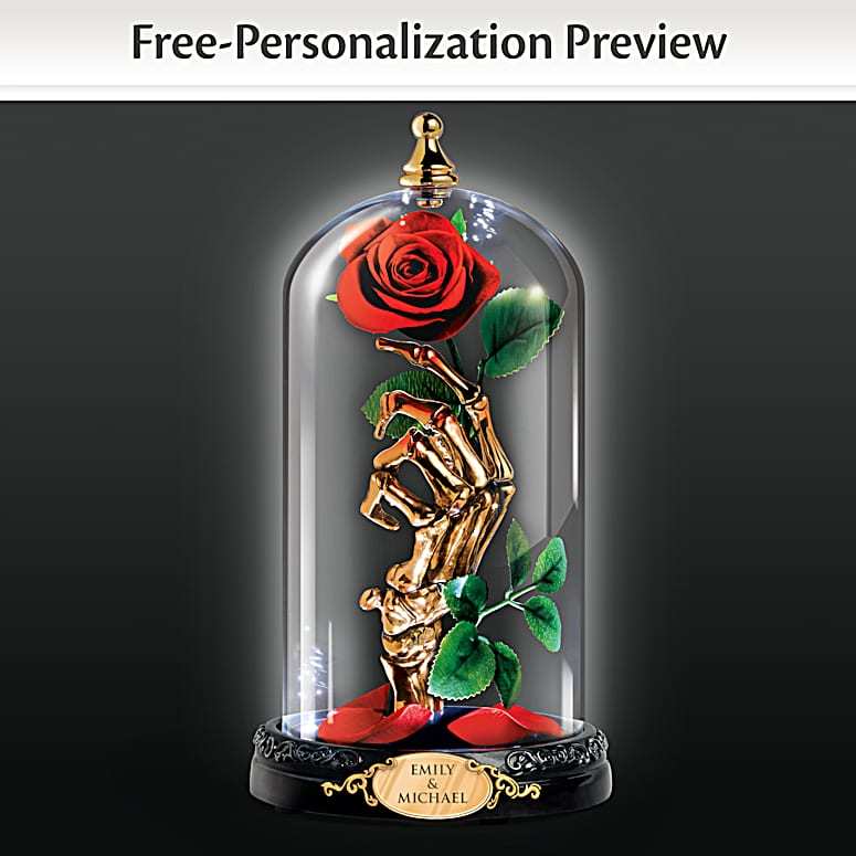 Illuminated Rose Dome Personalized With Your Two Names