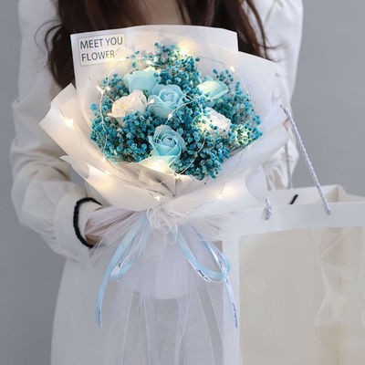 Custom Photo Plush Keychain Doll Bouquet Personalized Cartoon Mini Doll Flowers Mother's Day Gift