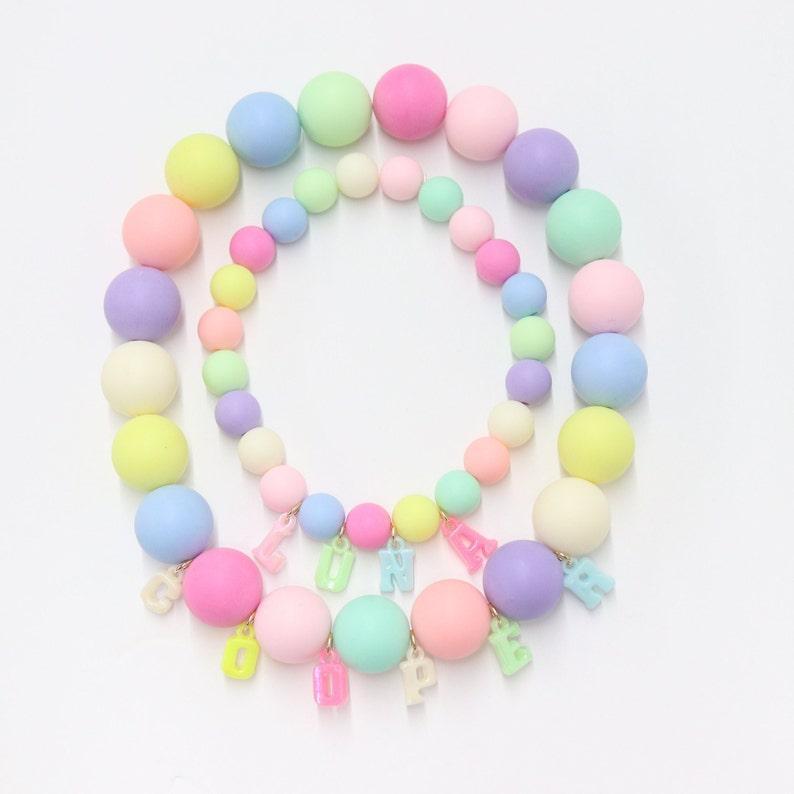 Custom name dog and cat necklace,rainbow bead girly dog collar,cute colorful kitty collar,pastel party dog necklace,birthday girl dog collar