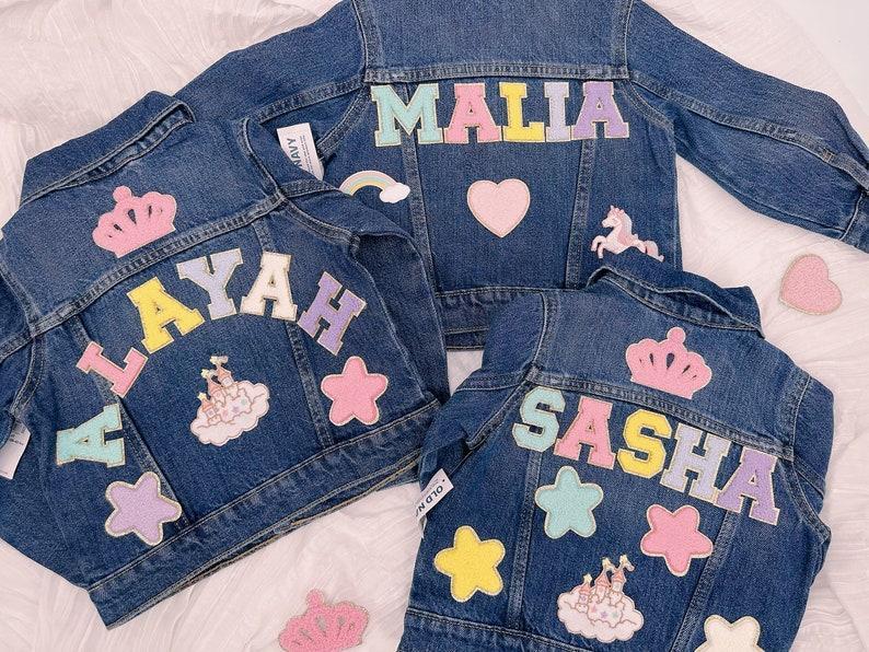 Personalized Jean Jacket With Daisy, Kids Jean Jacket, Custom Jean Jacket For Kids, Gift For Girls, Custom Jean Jacket, Spring Outfit