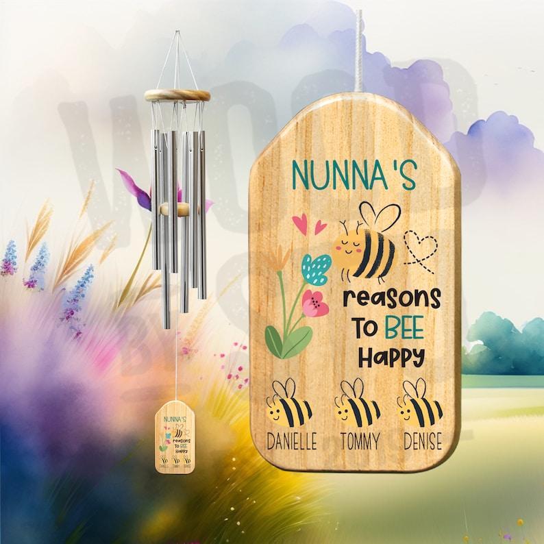 Personalized Wind Chimes Gift Nana Gift Chime Mother's Day Gift Custom Wind Chime Grandparents Day Gift