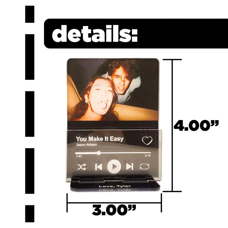 Personalized Custom Music Stand Acrylic - Anniversary, Birthday, Couples, Valentines Gifts