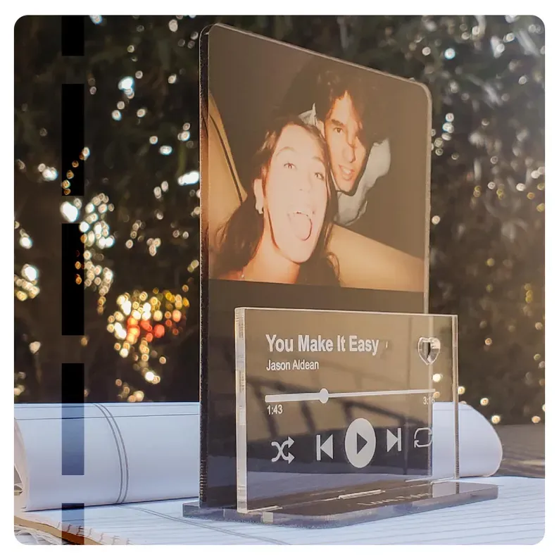 Personalized Custom Music Stand Acrylic - Anniversary, Birthday, Couples, Valentines Gifts