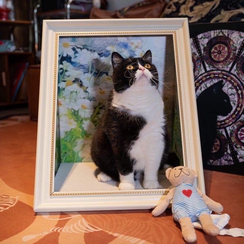 Personalized Cat Bed Custom Cat House Oil Painting Pattern Cat Gifts Pet Lover Gifts