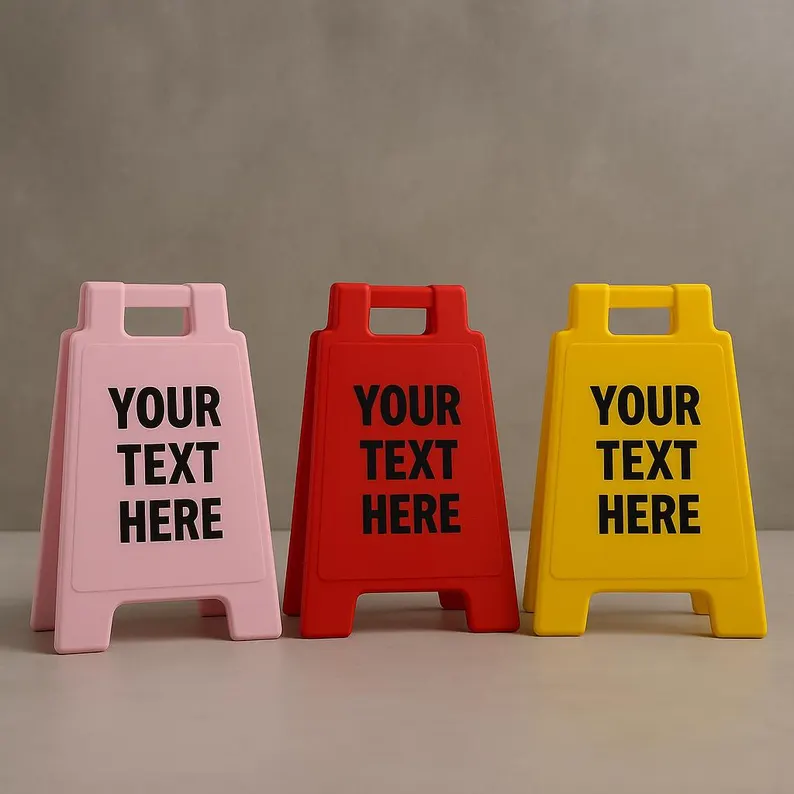 Caution Overstimulated Desk Sign: Fun Workspace Boundary Marker