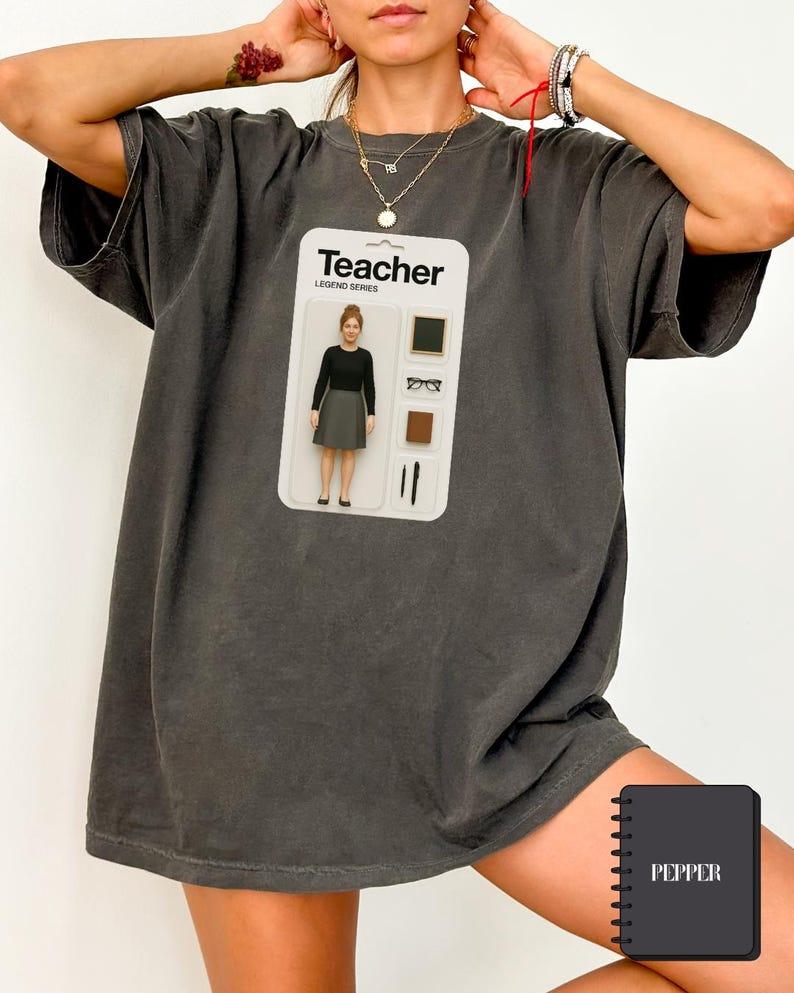 Teacher Action Figure Shirt, Viral Trend, Comfort Colors Shirt, Doll Box Trend, Image Gen Trend, Teacher Shirt, Gift for Teacher
