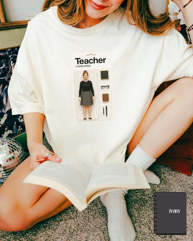 Teacher Action Figure Shirt, Viral Trend, Comfort Colors Shirt, Doll Box Trend, Image Gen Trend, Teacher Shirt, Gift for Teacher