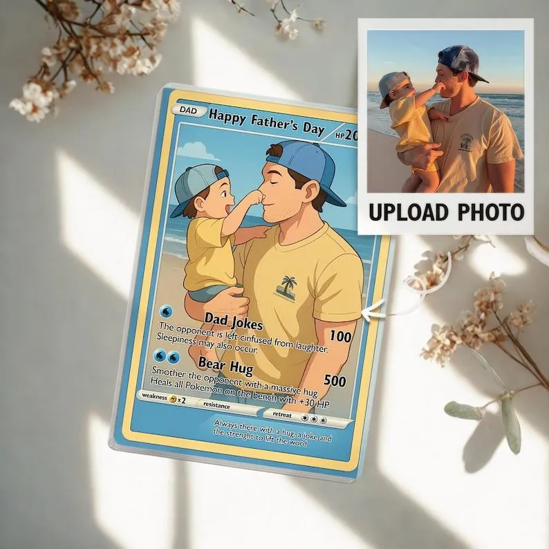 Father's Day Poke Card, Custom Poke Card, Gift For dad, Father's Day Gift, Custom Poke Present