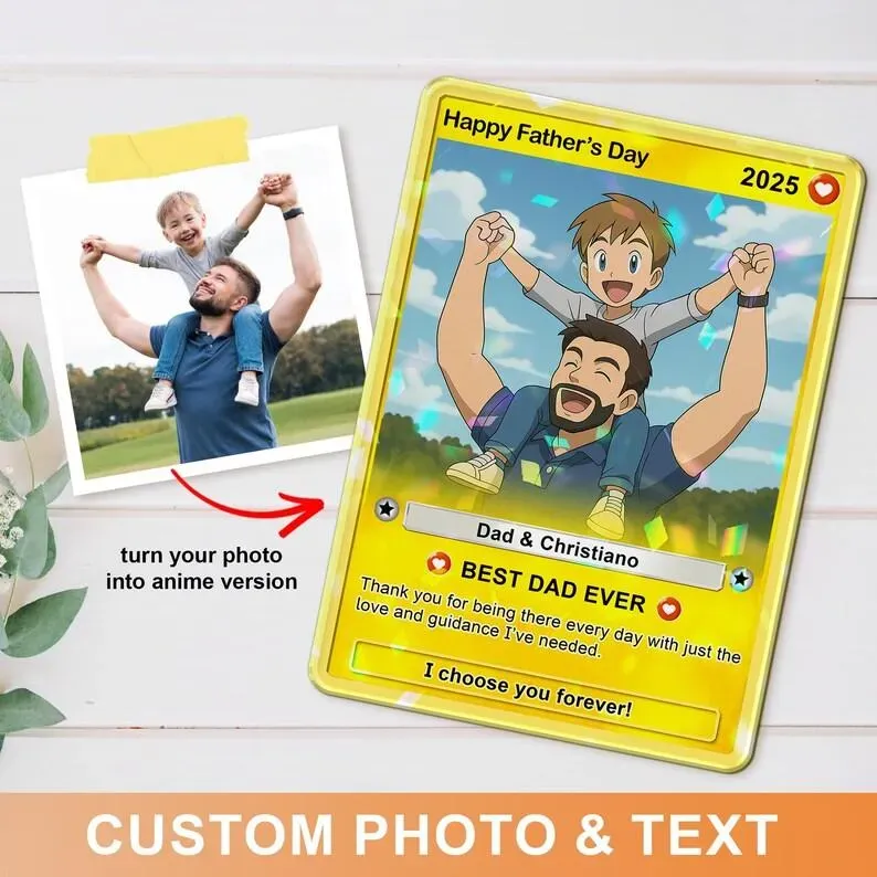 Father's Day Poke Card, Custom Poke Card, Gift For dad, Father's Day Gift, Custom Poke Present