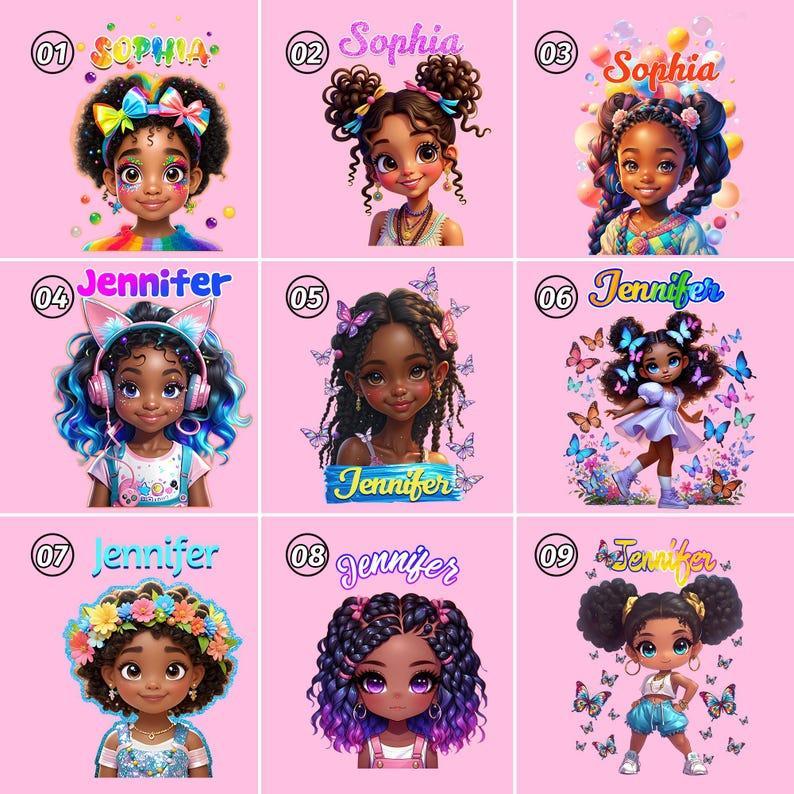 Custom Afro Black Girl Name Backpack, Custom Back-to-School Backpack For Kids, Custom Afro Black Princess Toddler School Bag/Lunch Bag