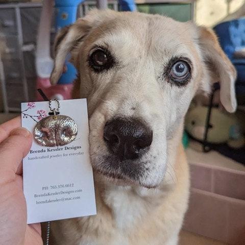 Custom Pet Nose Print Necklace - Sterling Silver Pet Memorial Jewelry