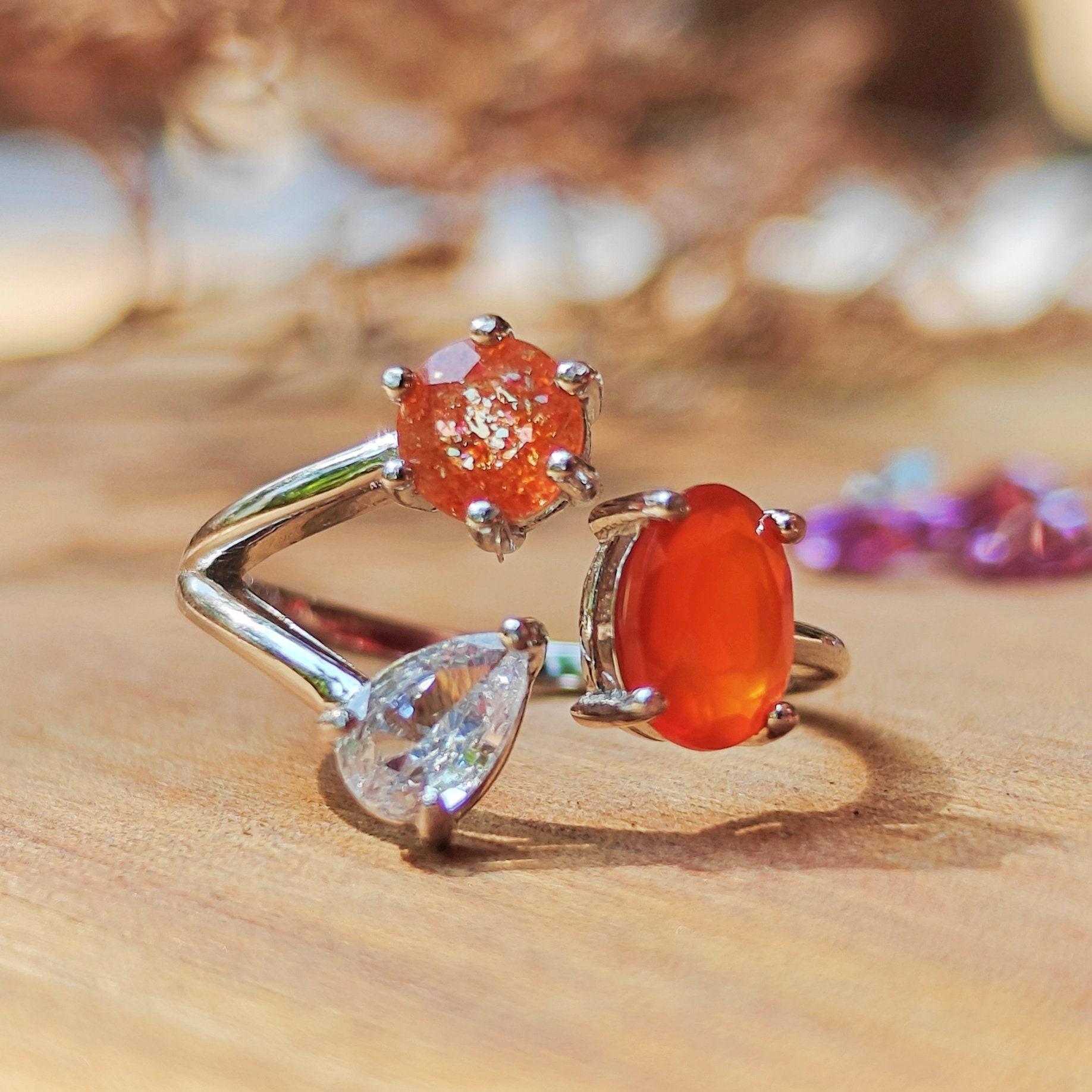 Custom 3 Stone Ring, Pick Your Own Three Stone Family Tree Gemstone Ring, Multi Shape Gemstone Ring, Birthstone Ring Jewelry detail