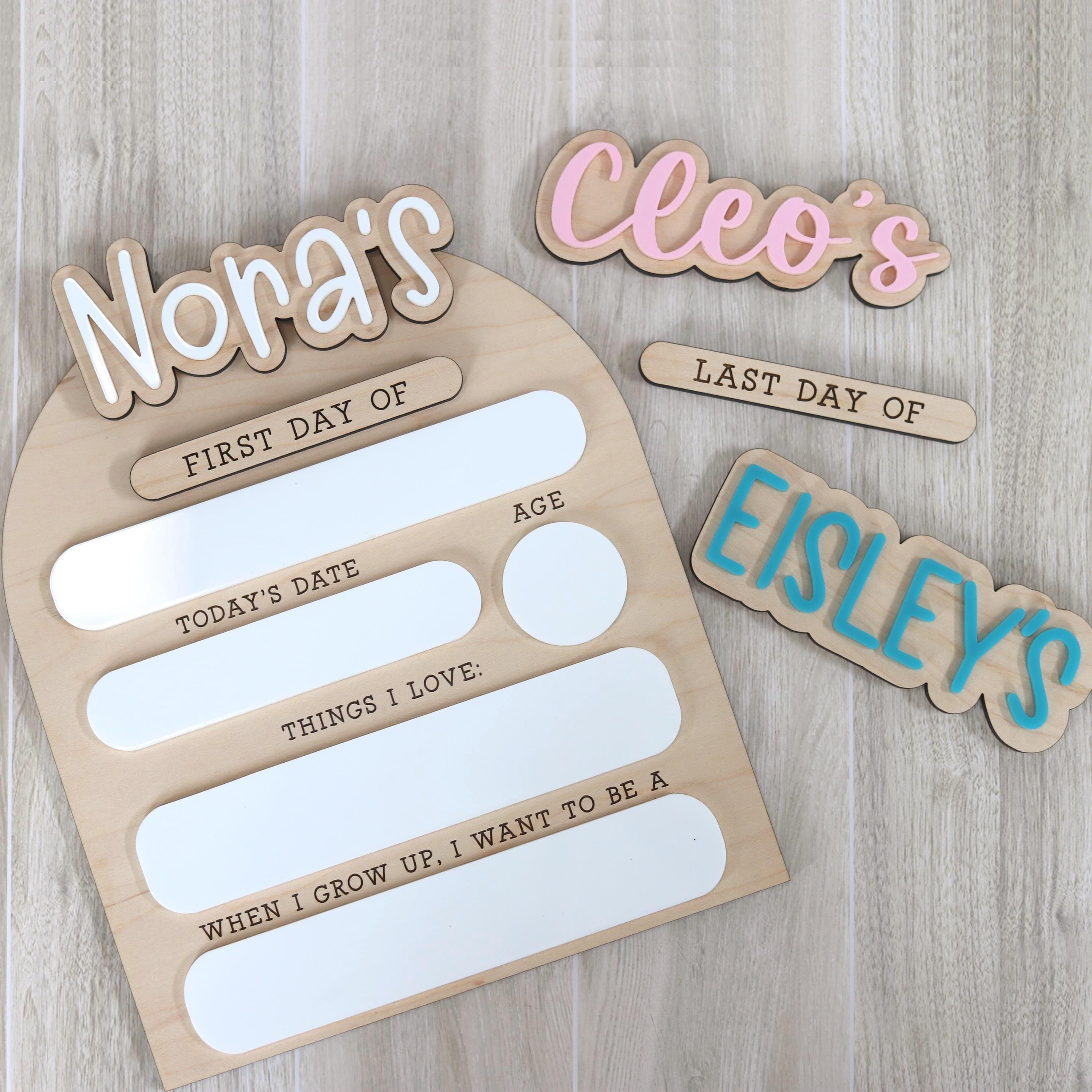 Personalized Interchangeable First & Last Day of School Sign | Custom Wood Photo Prop 商品缩略图