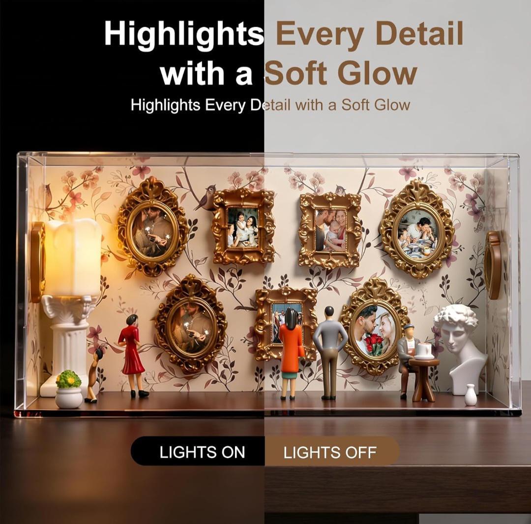 Museum of us Silhouette Shadow Box Frame with Light Personalized Mini Museum Photo Display, Anniversary Gift for Couples, Wedding Keepsake