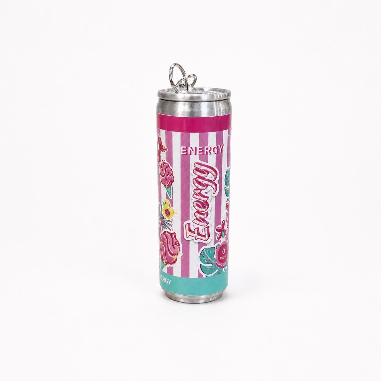 Mini Energy Drink Can Keychain – 3D Printed Portable Storage Container, Tiny Canister Keyring for Small Essentials, Gifts & Everyday Carry