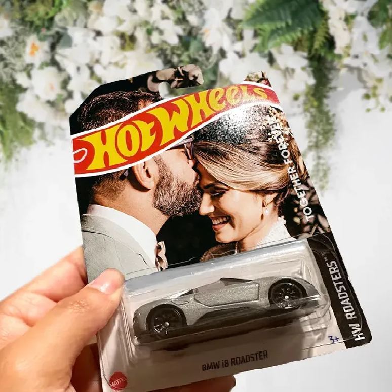 Personalized Dream Car Toy - The Perfect Wedding Anniversary Gift for Husband - Hot Wheels Car With Photo & Text