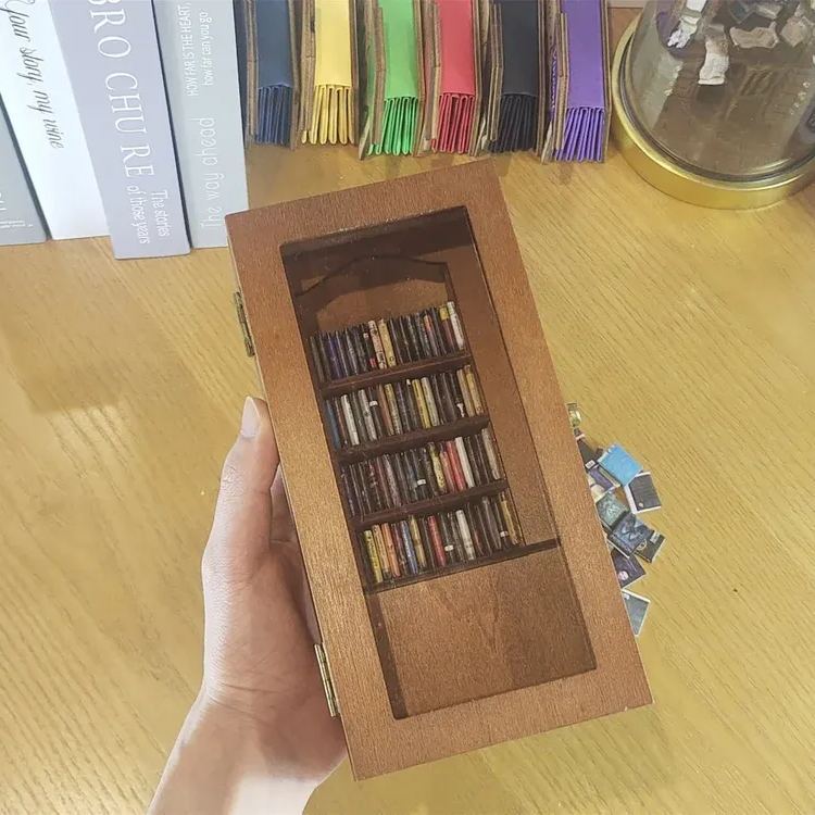 Personalised Edition Anxiety Bookcase Book Lover Gift Miniature Bookcase Study Decoration Best Friend Gift Booktok Library