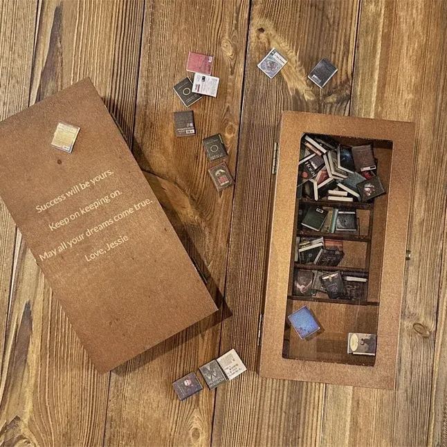 Personalised Edition Anxiety Bookcase Book Lover Gift Miniature Bookcase Study Decoration Best Friend Gift Booktok Library