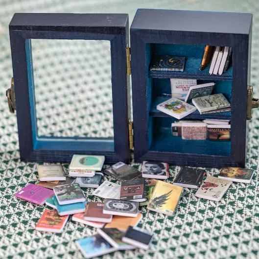 Pocket Edition Anxiety Bookcase, MINI bookcase, Miniature Landscape, Miniature Bookcase, Book Lover Gift, Study Decoration
