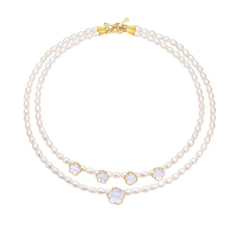 Wild Rose Collection Multi-string Flower Choker With Pearls