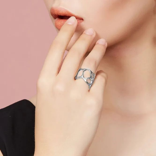 Texture Collection Silver Hollow Ring