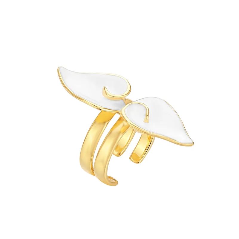 Calla Lily Collection Double Flower Combination Ring Size 17