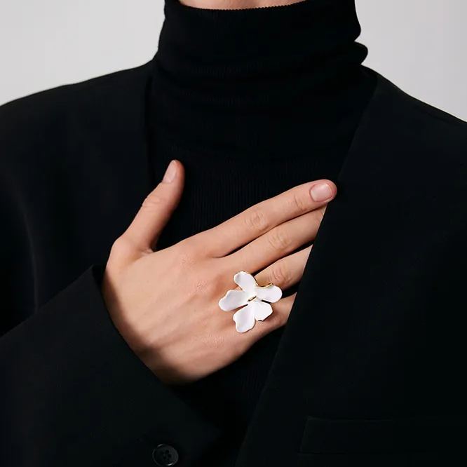 Peach Blooming Collection Flower Ring Size 14