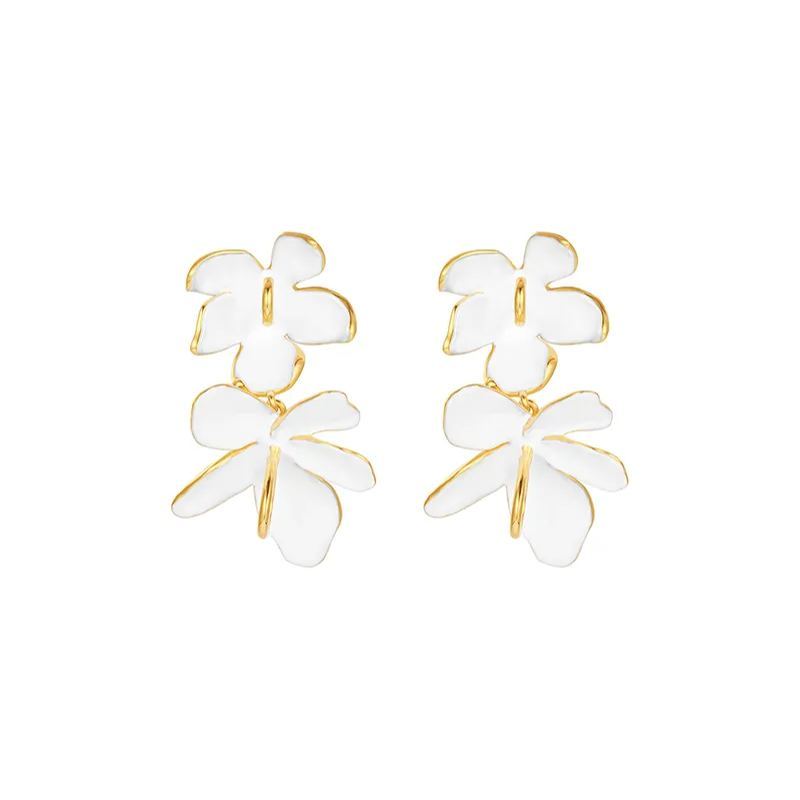 Peach Blooming Collection Classic Bifloral Earrings
