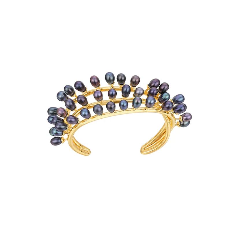 Eucalyptus Collection Fruit-shaped Multi-pearl Three-line Bracelet