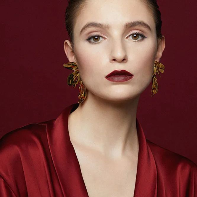 Iris Collection Asymmetrical Flower Earrings