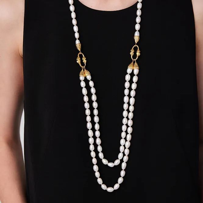 Equisetum Collection Pearl Long Necklace