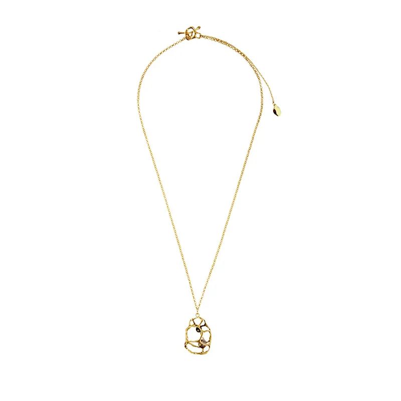 Texture Collection Cubic Fruit Necklace With Pearl Lapis Lazuli