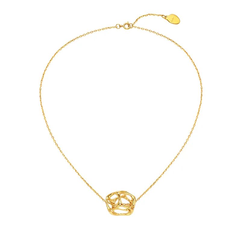 Texture Collection Cubic Collarbone Necklace With Crystal