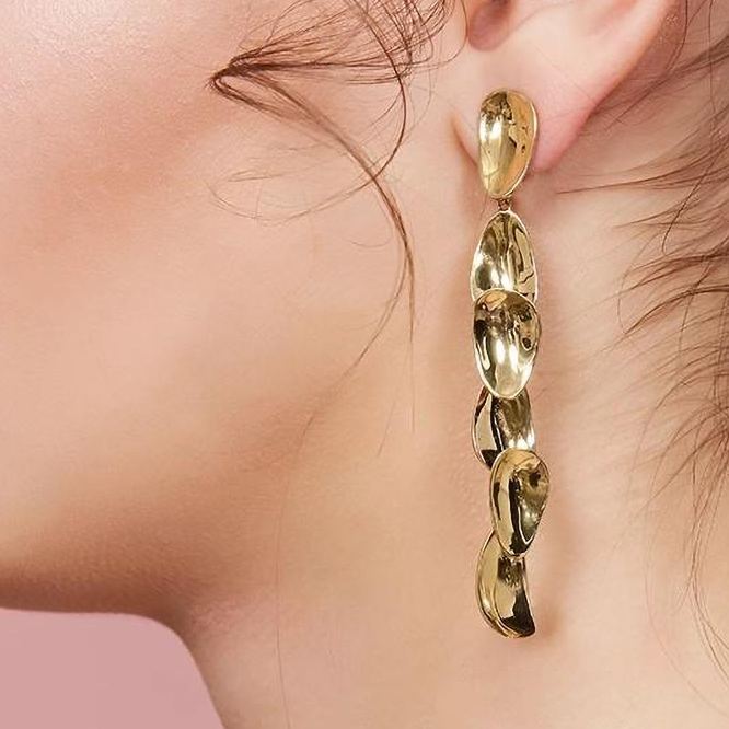 Petals Collection Six Petals Tassel Studs Earrings