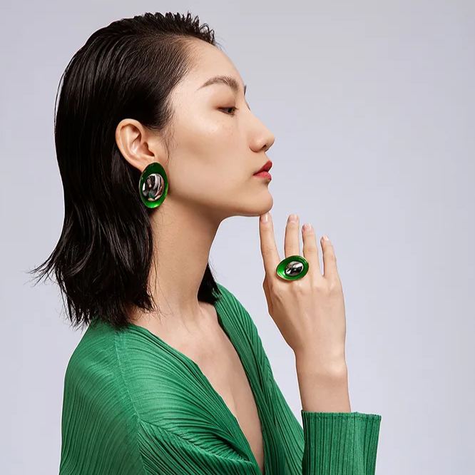 Avocado Shell Tricolored Ring