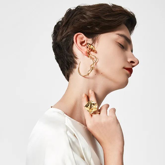 Morning Glory Collection Bifloral Ring With Red Enamel Size 13