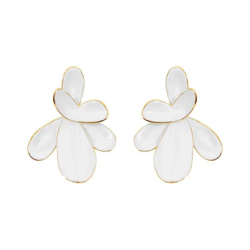 Petals Collection White Petals Studs Earrings