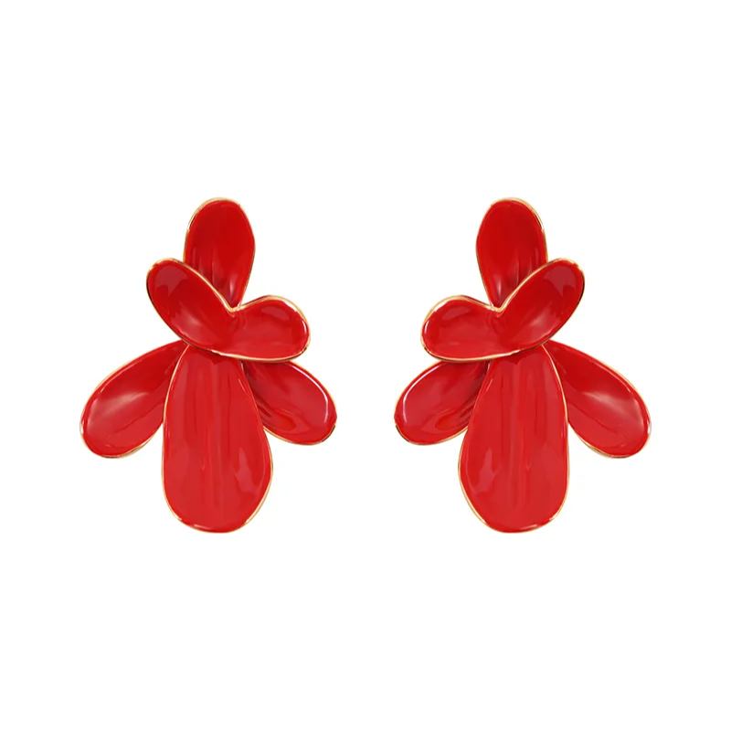 Petals Collection Red Petals Studs Earrings