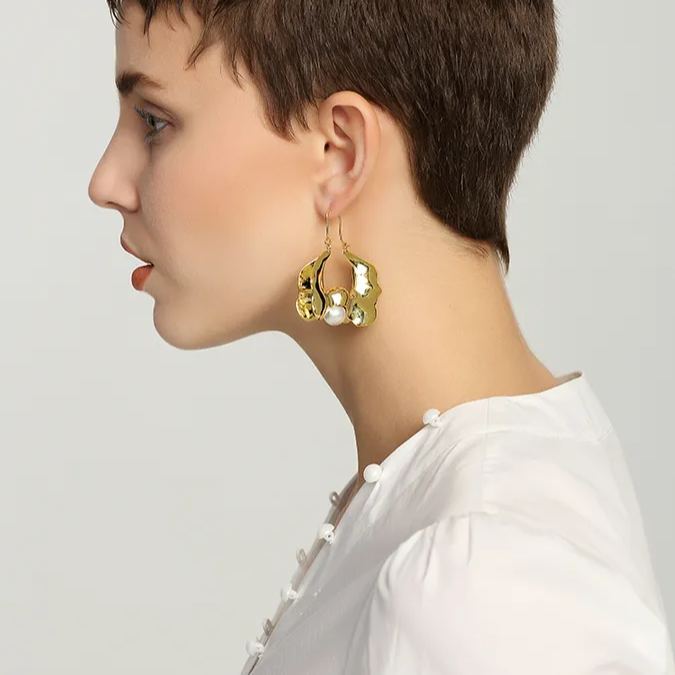 Pearl Earrings 14K Gold Plated