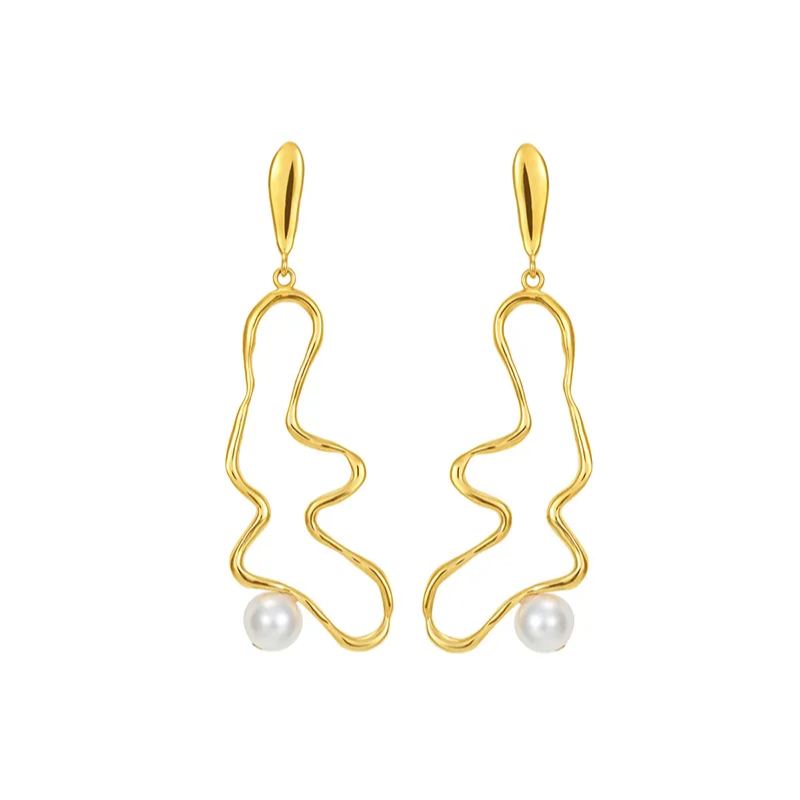 Growth Ring Collection Monocyclic Ring Pearl Earrings
