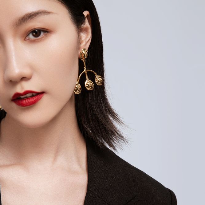 Shells Collection Golden Seven Shells Drop Earrings
