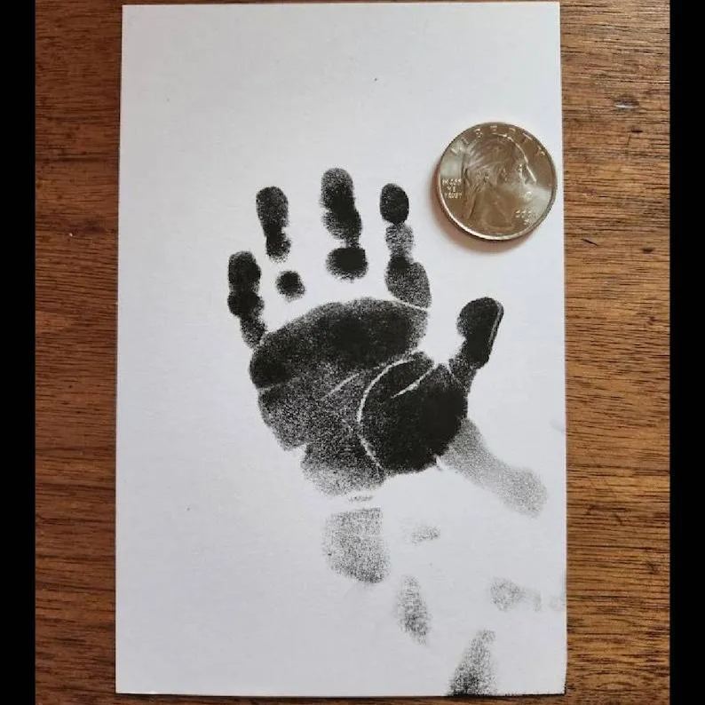 Custom Baby Keepsake Birth Present Pressed Flowers Floating Metal Frame Baby Handprint Framed Gift For Mom