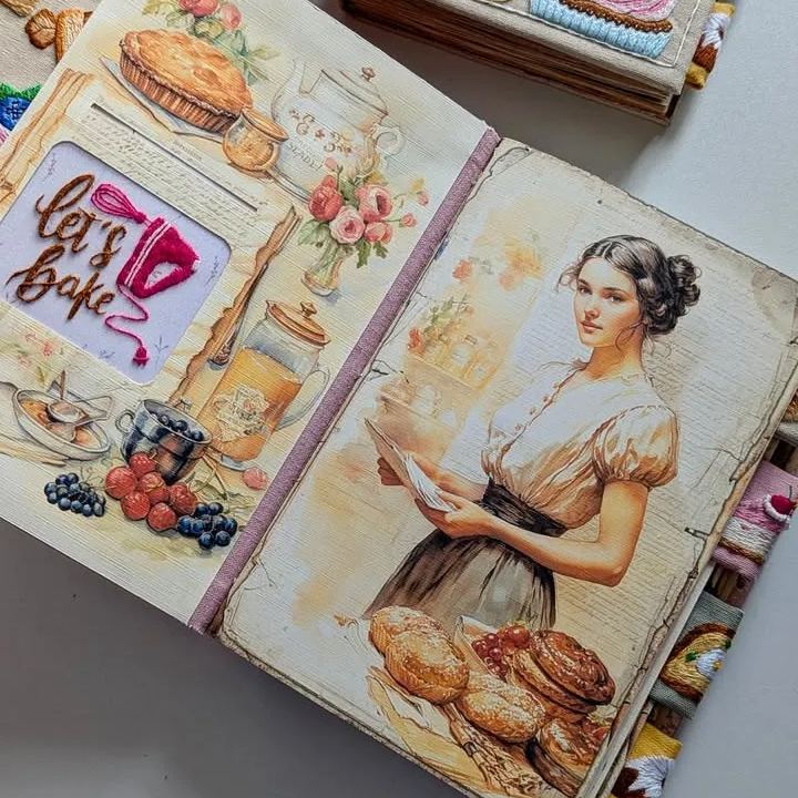 Custom Recipe Book Personalized Name Hand Embroidered Notebook
