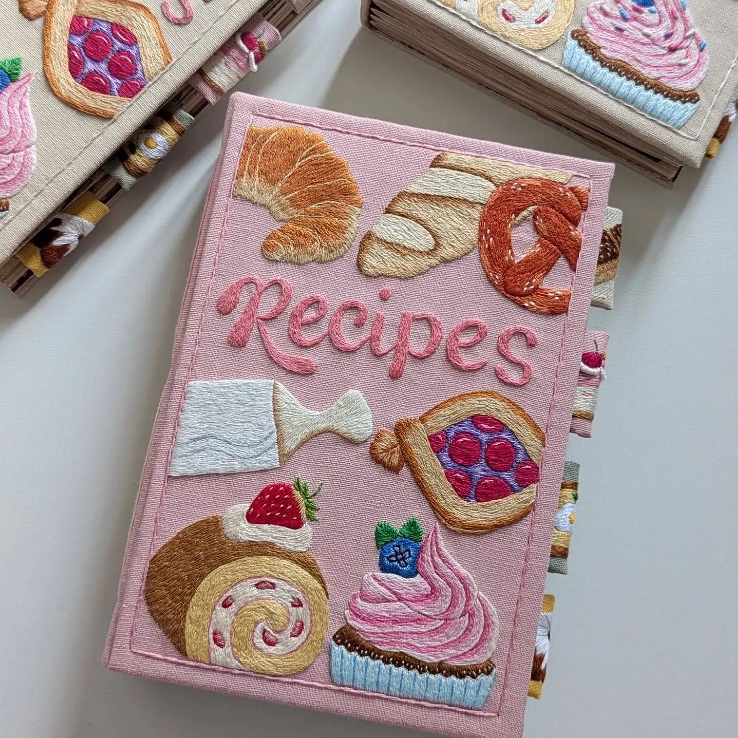 Custom Recipe Book Personalized Name Hand Embroidered Notebook
