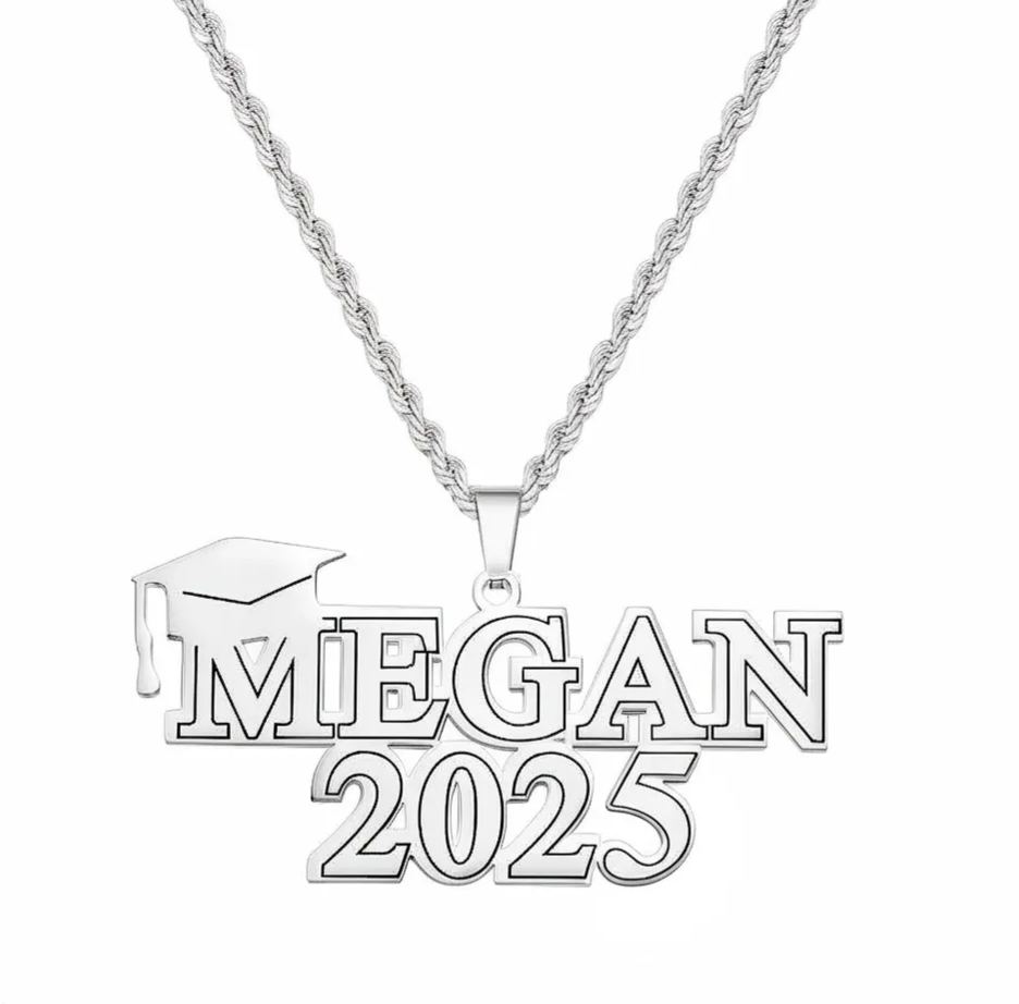 Custom Engraved Necklace Graduation Name Necklace Creative Graduation Gift
