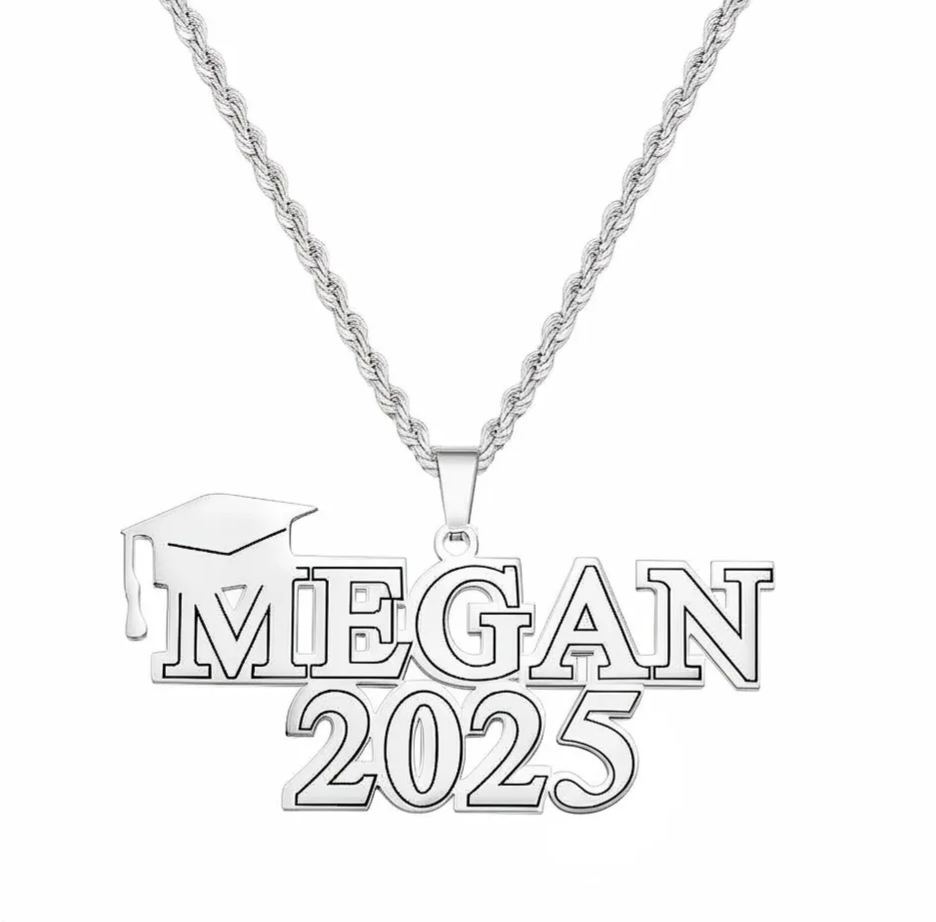 Custom Engraved Necklace Graduation Name Necklace Creative Graduation Gift