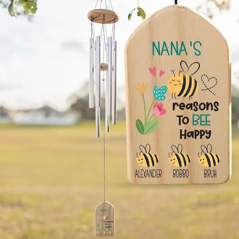 Personalized Wind Chimes Gift Nana Gift Chime Mother's Day Gift Custom Wind Chime Grandparents Day Gift