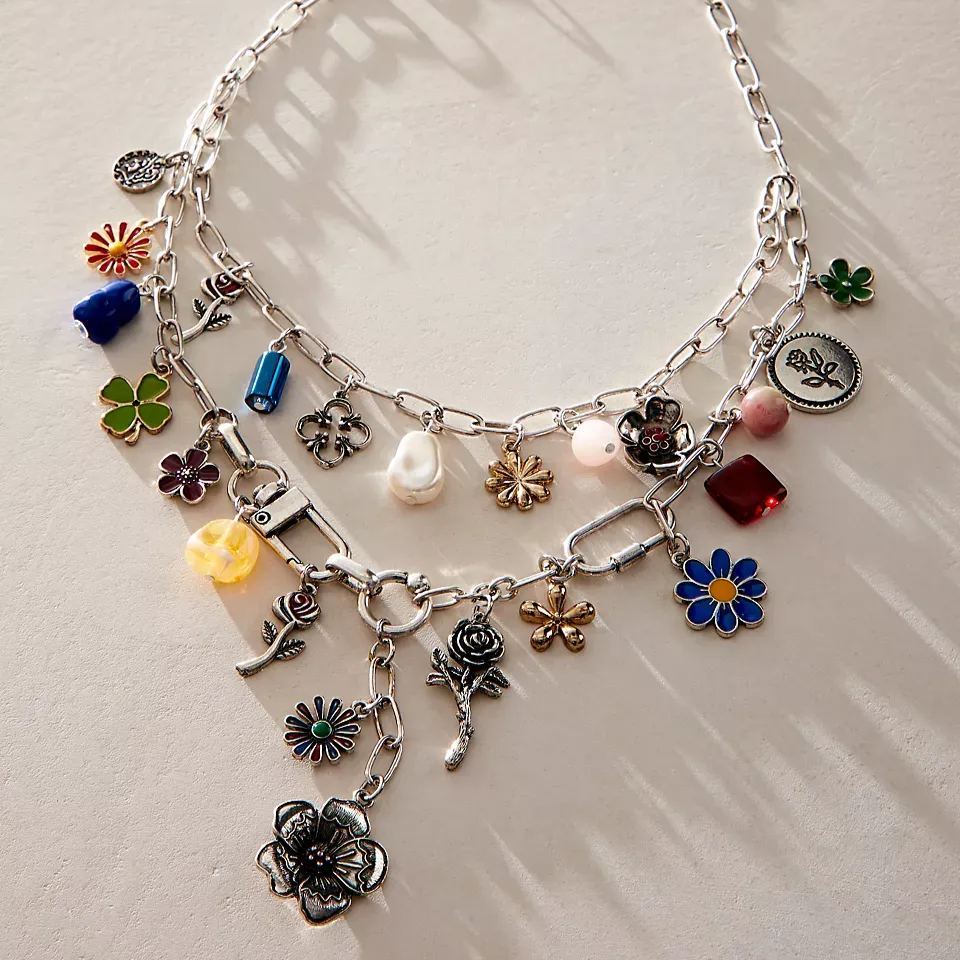 Boho Bag Charm-Chic Jewelry with Gemstone Pendants | Handcrafted Layered Necklace for Women, Birthday Gift & Festival Accessory