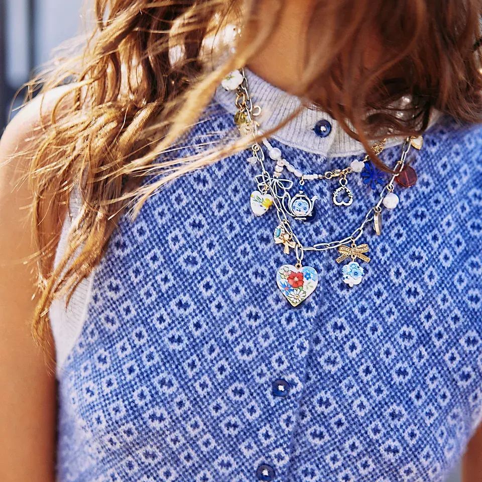 Boho Bag Charm-Chic Jewelry with Gemstone Pendants | Handcrafted Layered Necklace for Women, Birthday Gift & Festival Accessory
