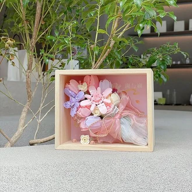 Mini Bricks Flower Bouquet Building Sets, DIY Unique Decoration Home, Artificial Flowers, Botanical Collection for Ages 8-12 yrs Old Girl for Gift